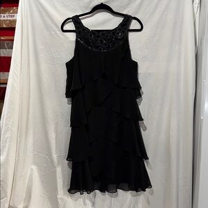 SLNY Black Embellished Dress Size 16
